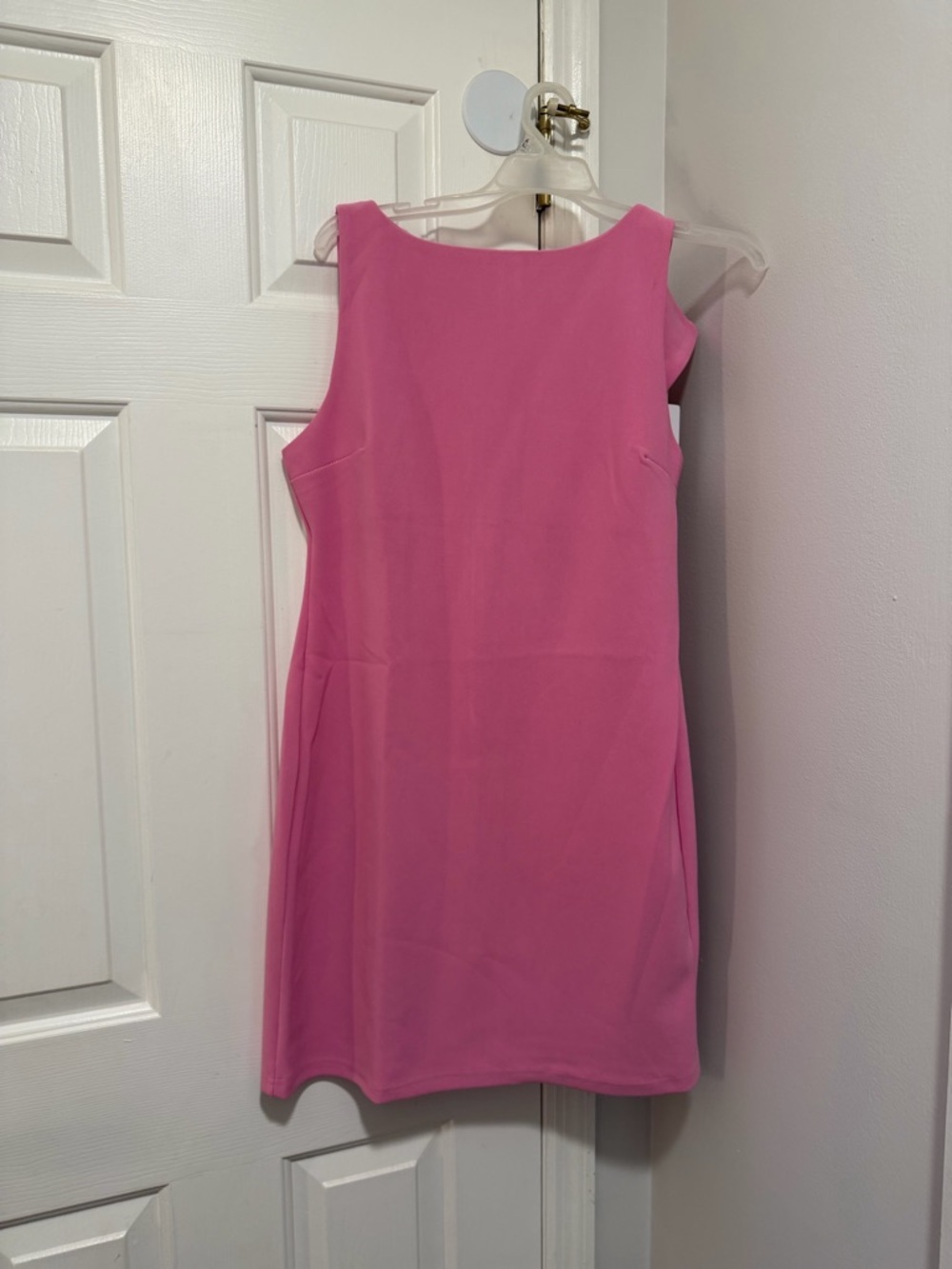 Sleeveless Pink Midi Dress with Clean Sheath Silhouette